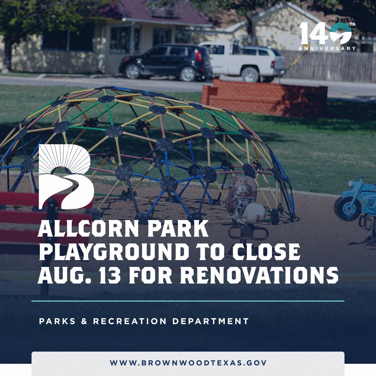 Allcorn Park Playground Renovations beginning August 13th