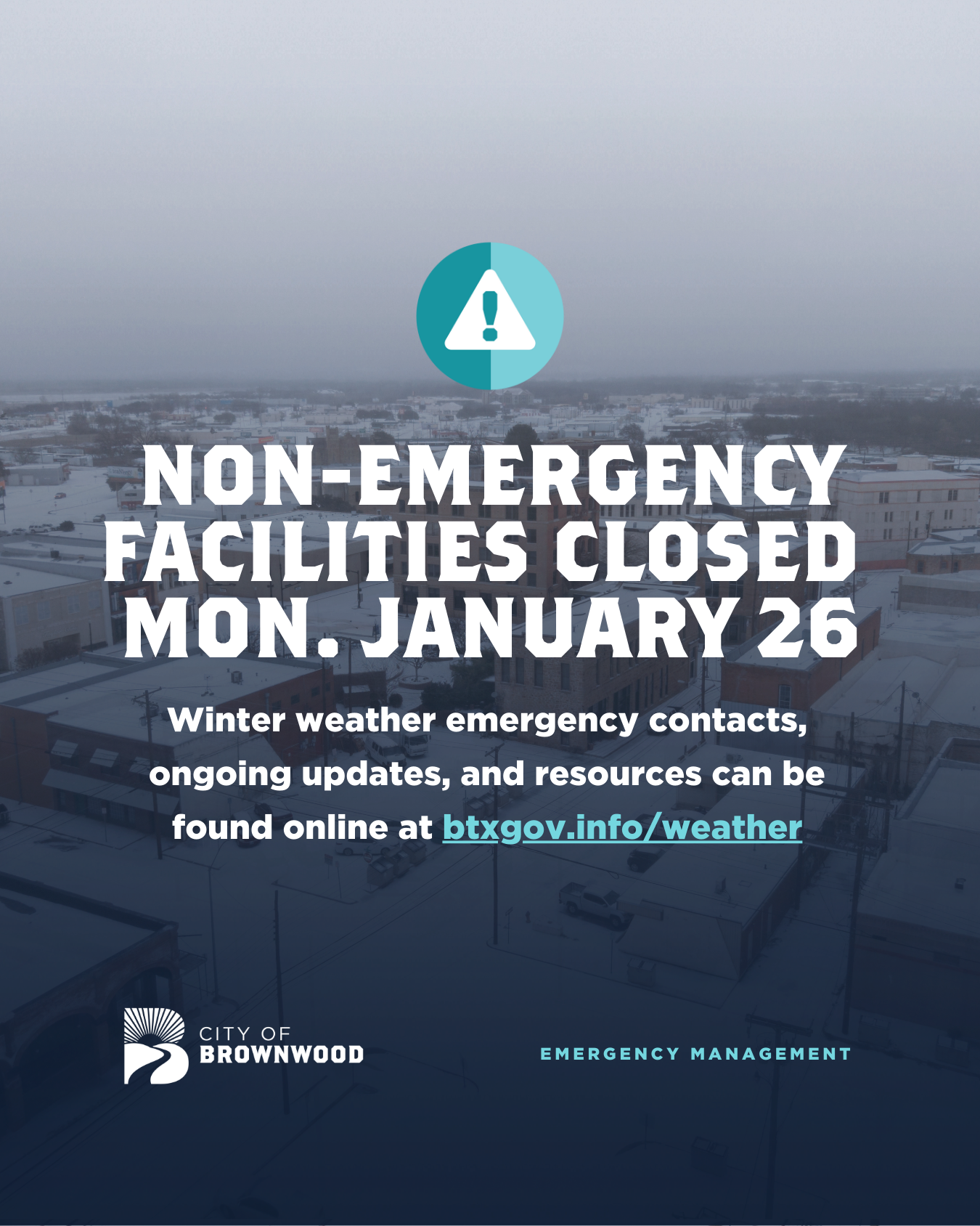 Closure Alert Graphic Monday Jan 26